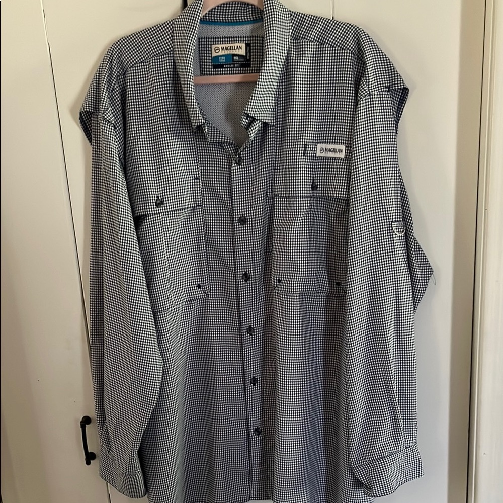 Magellan Outdoors Black and White Checkered Shirt